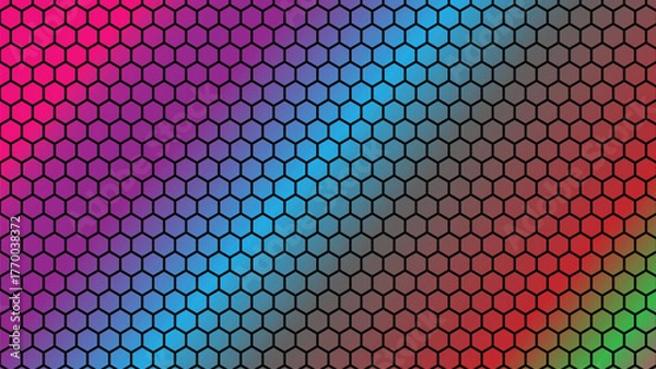 Fototapeta Vibrant Hexagon Gradient Pattern Digital Abstract Background with vector illustration