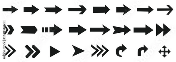 Fototapeta  arrow icon set. Arrow. Cursor. Arrow vector icon. Modern simple arrows. Vector illustration