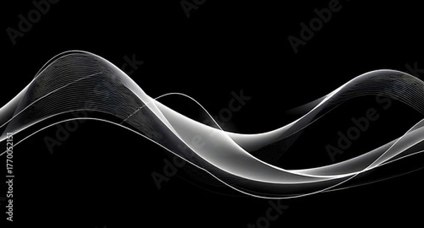 Obraz Smooth Curved Line Background — Modern Abstract Frequency Flow

