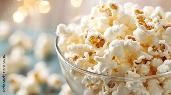 Fototapeta Popcorn in glass bowl