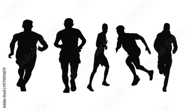 Obraz Man Running Silhouette And Vector Illustration Collection