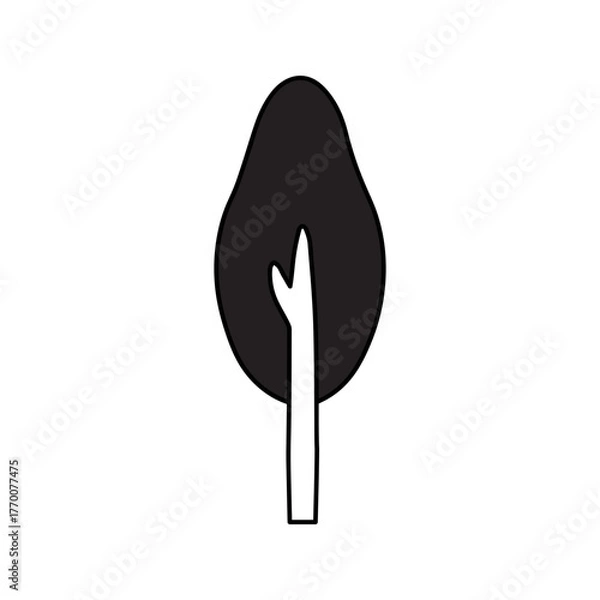 Fototapeta Simple Tree Illustration for Design