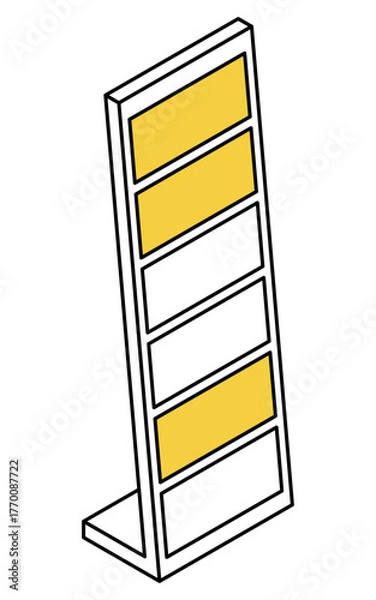 Fototapeta 立て看板のシンプルな線画アイソメトリックイラスト