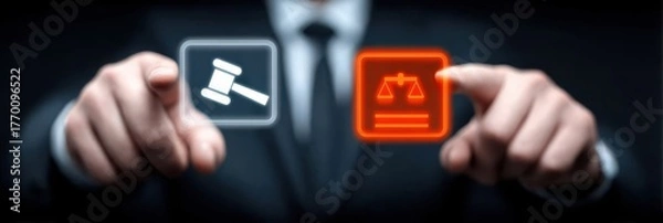 Fototapeta The authority presides over a grand legal conference while a consultant and an attorney debate heated arguments and share strategic advice