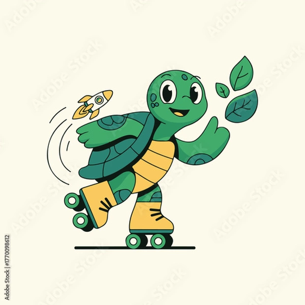 Fototapeta funny turtle cartoon