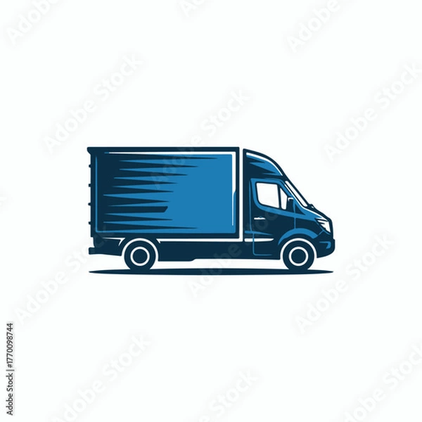 Fototapeta blue delivery van