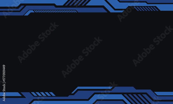 Obraz Futuristic technology blue border background