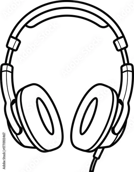 Obraz Minimalist Over-Ear Headphones Line Art Icon