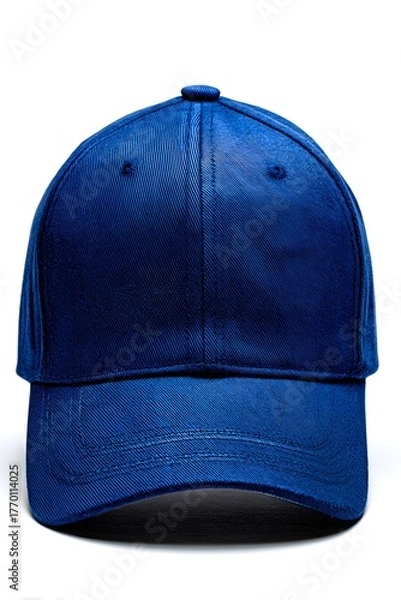 Fototapeta blue baseball cap isolated on gray background