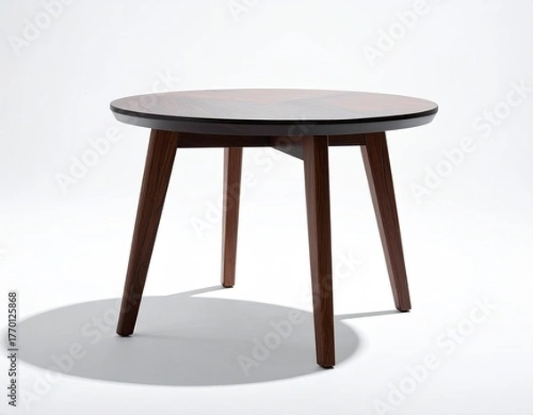 Obraz Round wooden coffee table, dark top