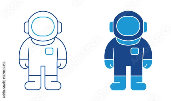 Fototapeta Astronaut icon in a spacesuit on a white background ,vector illustration.
