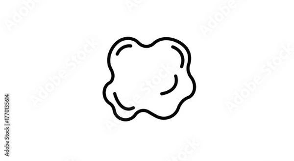 Fototapeta Abstract amoeba shape outline on white background minimalist design for biology concept