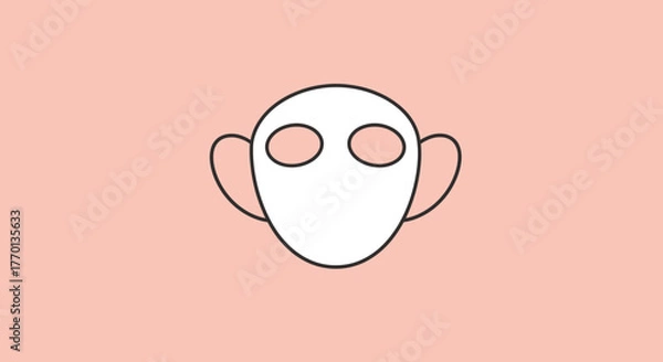 Fototapeta Abstract line art illustration of a minimalist face mask concept design