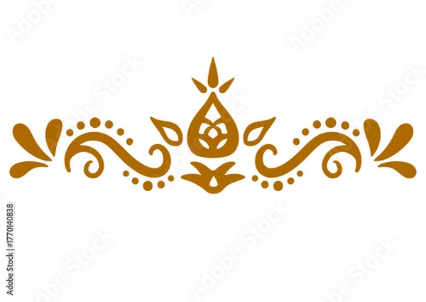 Fototapeta オリエンタル風デコレーションパーツ。手描きの装飾。