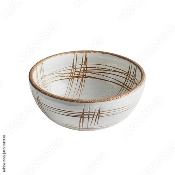 Fototapeta A handmade ceramic bowl on transparent background