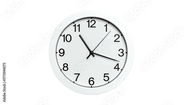 Fototapeta Round, white clock showing approximately 1018