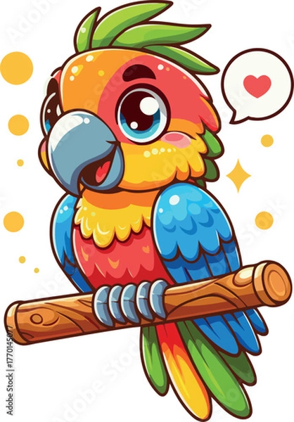 Fototapeta Loving Parrot Perched Proudly, Sharing Sparkles and Heartfelt Joy