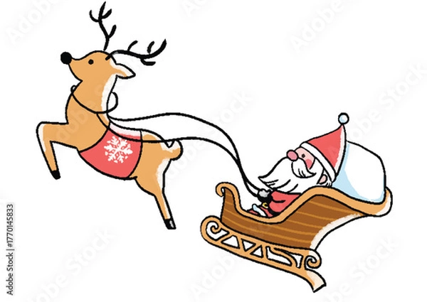 Obraz 手描きの可愛いサンタクロースのイラスト