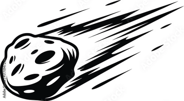 Fototapeta Meteor Comet Fireball Vector Illustration.