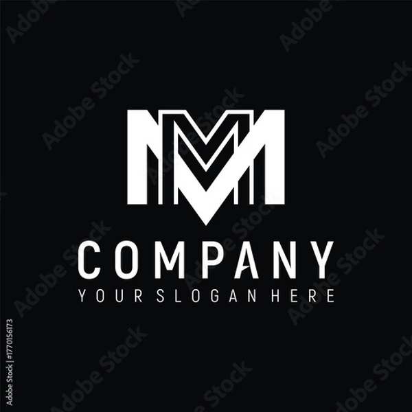 Fototapeta letter Mm concept logo design vector template