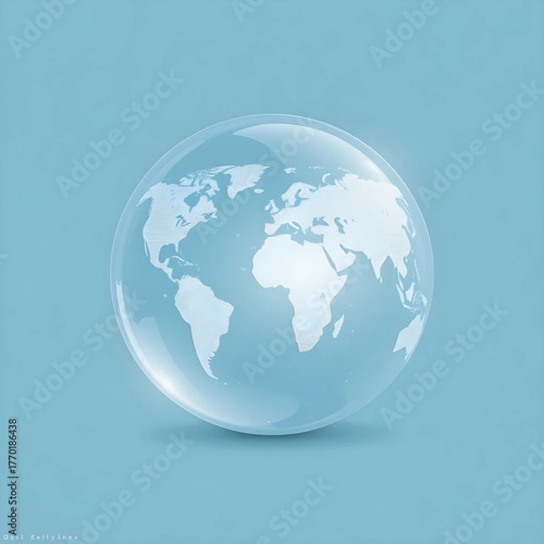 Fototapeta Crystal globe showcasing global connections for international business expansion and worldwide growth