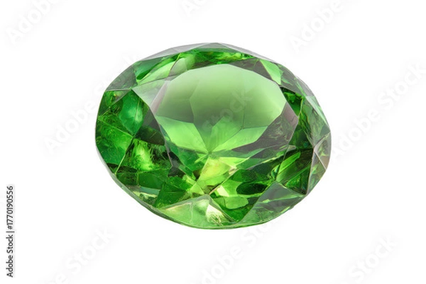 Fototapeta Emerald gem, vibrant green, faceted