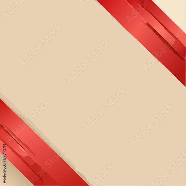 Obraz Elegant Beige Red Ribbon Vector Background