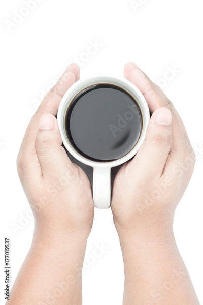 Obraz two hand holding cup