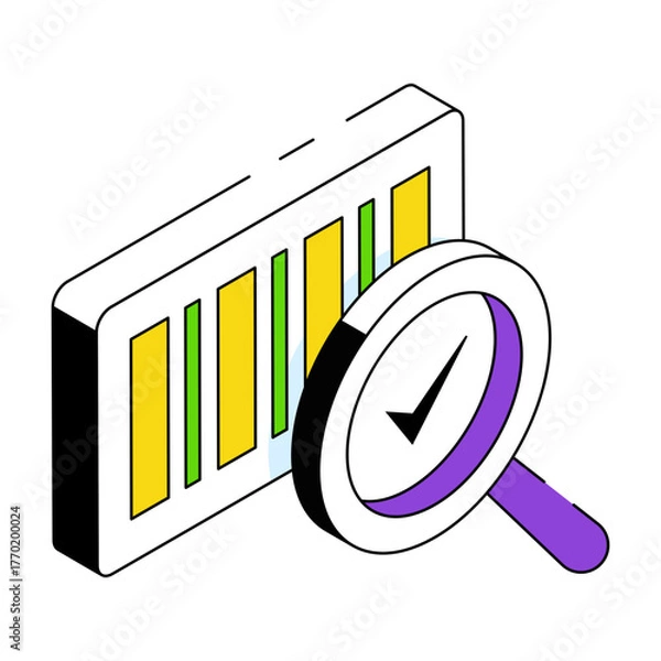 Obraz An icon design of barcode tracking