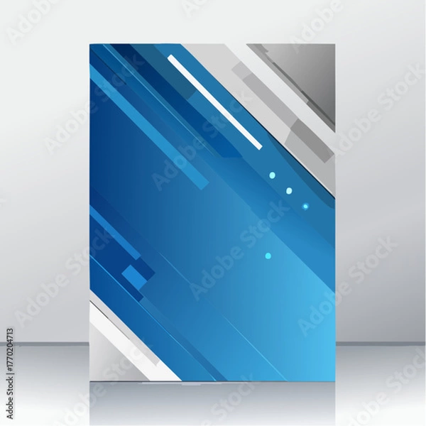 Obraz Blue Silver Geometric Business Flyer Vector