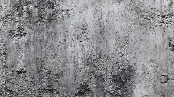 Fototapeta Weathered and textured concrete wall with rough, irregular surface. Showing the marks of time and the elements, the surface has a unique and tactile appeal. 