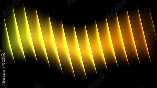 Obraz 黒背景とカラフルな蛇腹状の光