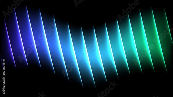 Obraz 黒背景とカラフルな蛇腹状の光