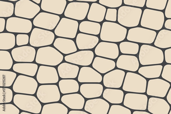 Obraz Seamless tactile subtle overlapping vector cobblestone outlines pattern illustration forming floor design