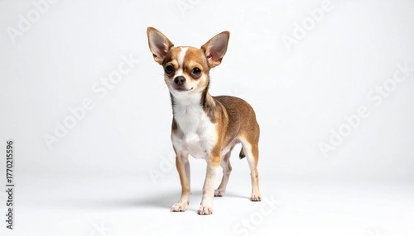 Fototapeta Charming Chihuahua Posing Against a Clean White Background