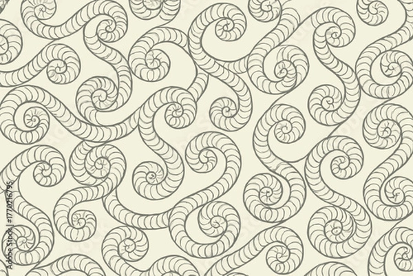 Obraz Decorative motifs spiral loops pattern patterns shell composed vector elegant illustration surface