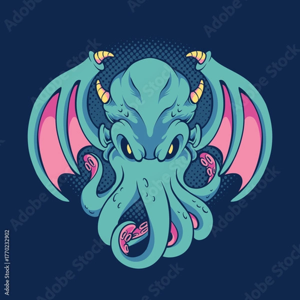 Obraz Monster octopus cartoon 