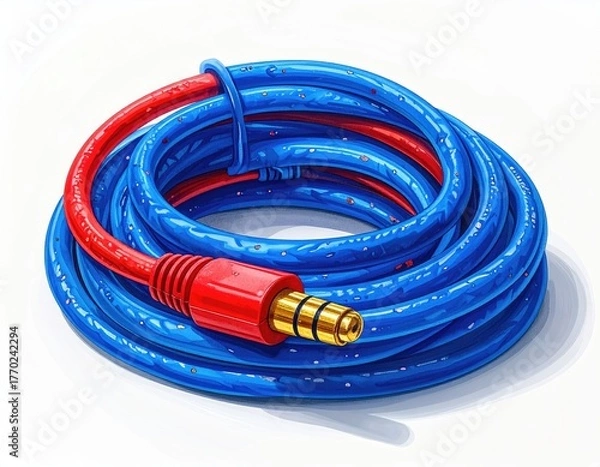 Obraz Colorful coiled audio cable