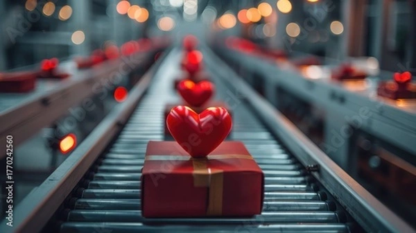 Fototapeta conveyor, factory, automation, production, machine