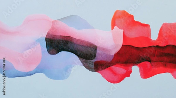 Fototapeta A stylish banner with overlapping uneven multi-colored spots