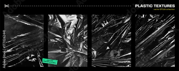 Fototapeta Plastic Bag Crumpled Textures Set Vector EPS10 Collection