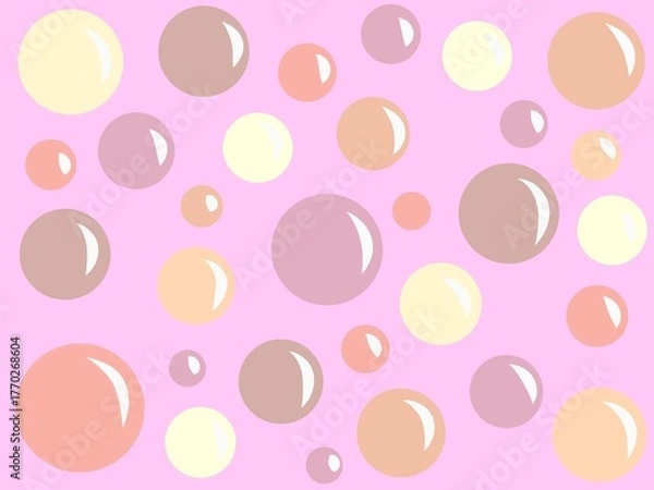 Fototapeta Pastel pink bubble seamless pattern