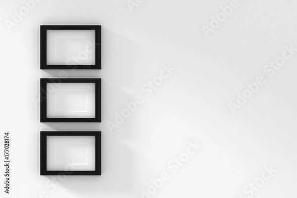 Obraz Blank picture frame templates set on living room wall