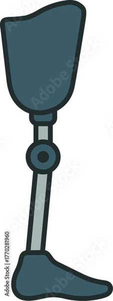 Fototapeta Leg prosthesis icon in line and fill style.