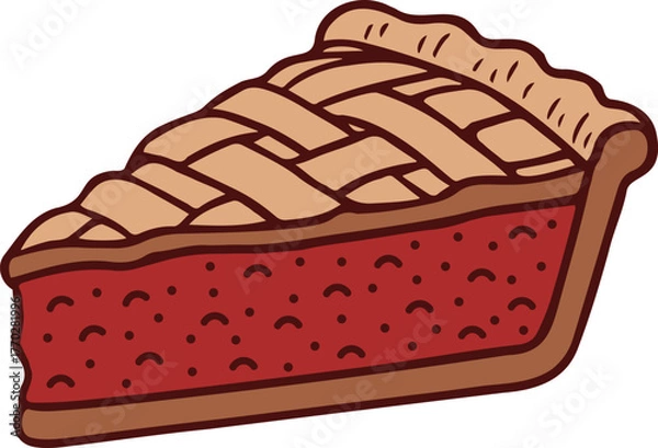 Fototapeta Illustration of a slice of pie.