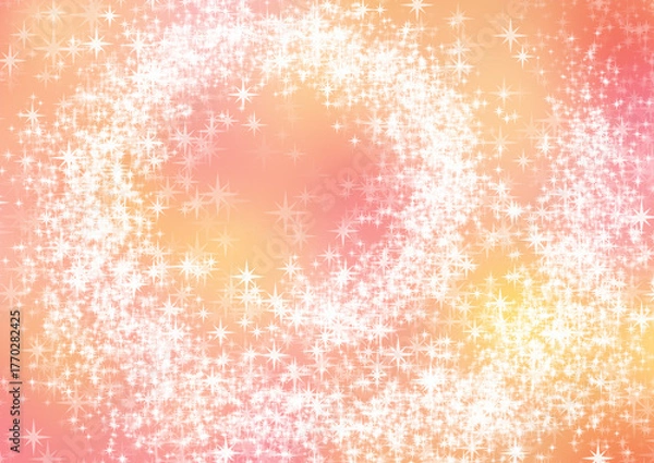Fototapeta キラキラ星の渦・ピンク