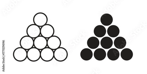 Fototapeta Ball pile icon in doodle and stroke style.