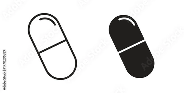 Fototapeta Capsules icon in doodle and stroke style.