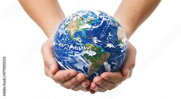 Obraz Our world in your hands, a powerful concept of global unity, environmental care, and the future of humanity