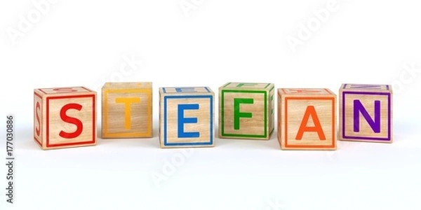 Obraz Name Stefan bunte Würfel